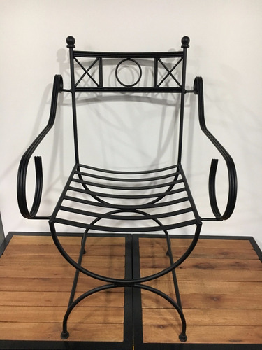 Imagen 3 de 9 de Sillon De Hierro Forjado Estilo Romano Pintura Epoxi Jardin