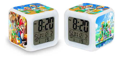 Reloj Despertador Super Mario, Con Luz Led.