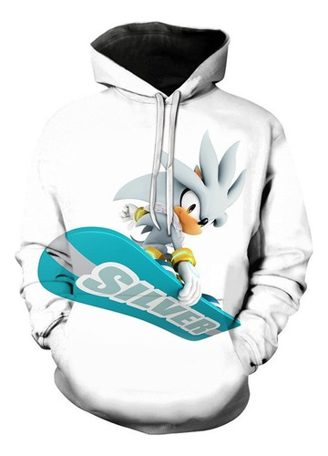 Sudadera De Moda Patrón De Dibujos Sonic Espada Patineta