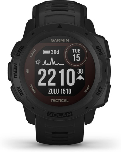 Reloj Garmin Instinct Solar Tactical Smartwatch Resistente Color de la caja Black Color de la malla Black Color del bisel Black