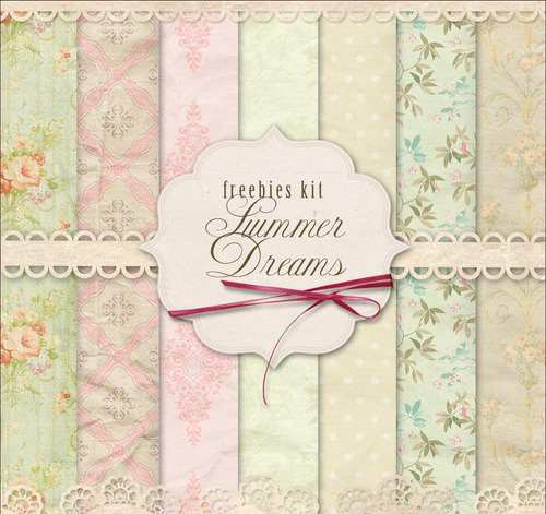 Kit De Papel Digital Shabby Chic Puntilla Summer Dreams