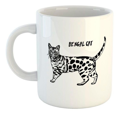 Taza De Ceramica Gato De Bengala Bengal Cat Vector M2