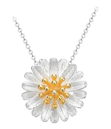 Choker Girasol Plata 925 Collar Sunflower Harry Styles Flor