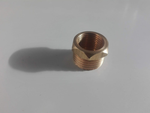 Imagen 4 de 6 de Buje De Reduccion Rosca Macho 1/2 Hembra 3/8 Bronce