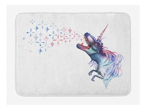 Lunarable Alfombra De Baño De Unicornio Con Diseño De Din.