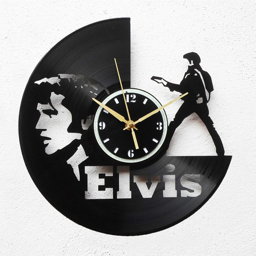 Reloj De Pared Disco Vinilo Acetato Vinil Elvis Presley