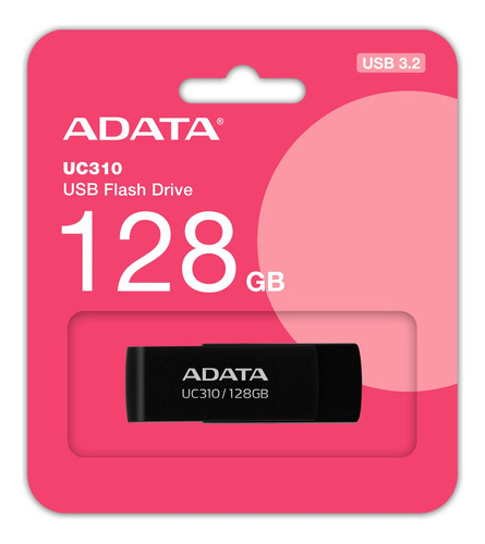 Imagen 3 de 4 de Memoria Usb 3.2 Adata Uc310128grbk 128gb Color Negro