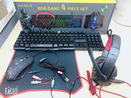Combo Gamer 4 En 1 Retroiluminado