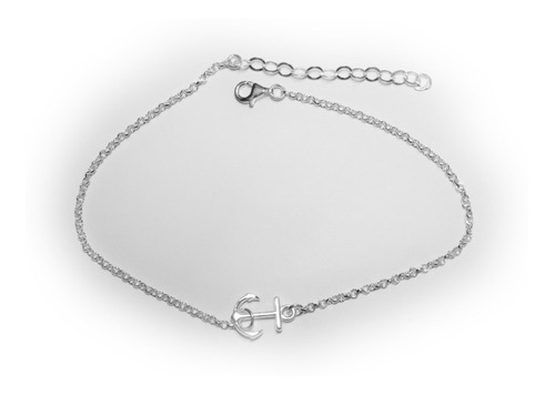 Nueva Pulsera Tobillera Real Plata Ley 925 T104 Ancla Unisex