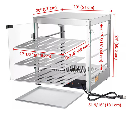 Vitrina Caliente Exhibidor De Pizza Comida 20''