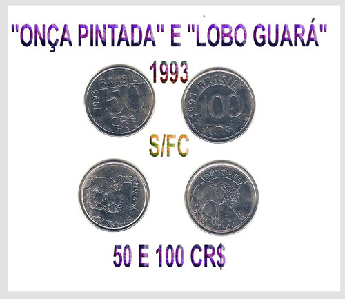 Moedas Onça Pintada E Lobo Guará 1993 Cod-276