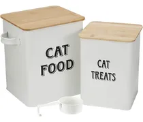 Comprar Juego De Recipientes Para Comida Y Golosinas Para Gatos Con