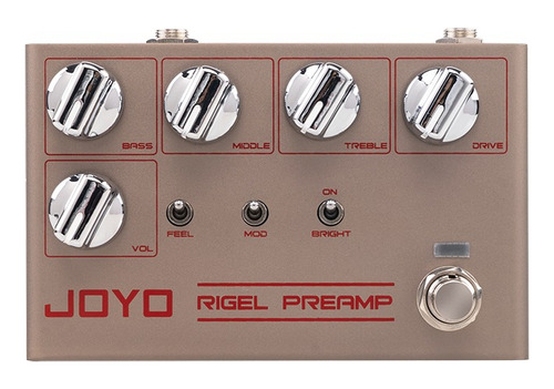 Pré-amplificador de alto ganho de pedal Joyo Rigel - Série Revolution Color Gris