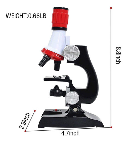 Kit De Microscopio De Laboratorio Led Para Niños, Juguete Ed