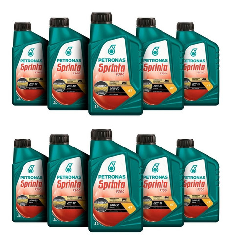 Caja X 10 Aceite Moto 1l Petronas Sprinta 4t 20w-50 Mineral