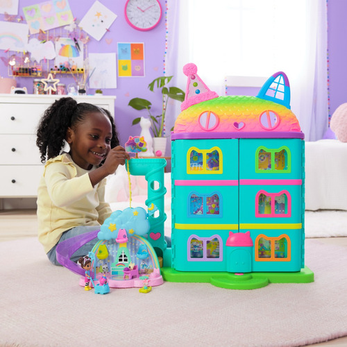 Gabbys Dollhouse, Sala De Juegos En La Oreja De Cuidado De Los Gatitos, Set De Juego De 17 Piezas Con 4 Figuras Y Muebles Para La Casa De Muñecas, Juguetes Para Niños Y Niñas A Partir De 3 Años