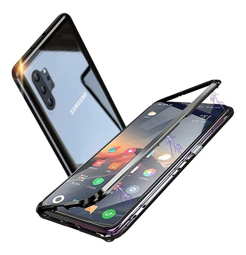 Funda Magnética Metal Samsung S10e, S10, S10 Plus + Mica Glass 6d Curva