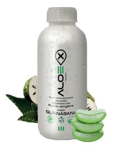 Aloe-x Sabor Guanábana Con Trocitos Pulpa Natural Y Jengibre