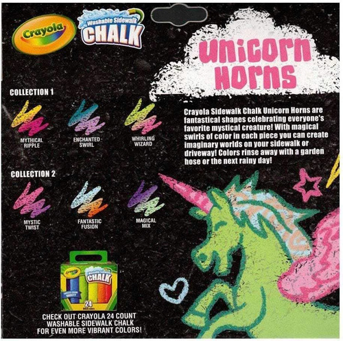 Crayola Unicornio Rainbow Sidewalk Tiza, 3 Unidades, Juguete