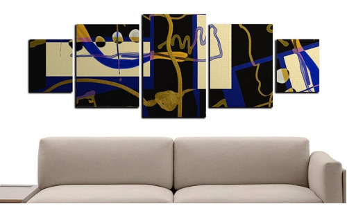 Cuadro 130x50cms 5pzs Decorativo Abstracto1!