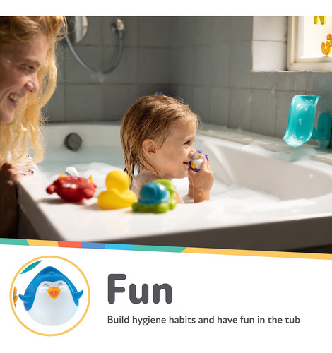 Juego De Baño Nuby Pingüino Con 4 Chorros Para Bebés