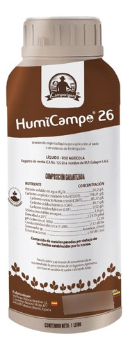 Humicampo 26 Humus Liquido (rinde 20 Bombadas)  1 Lt