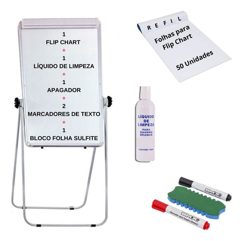 Flip Chart Magnético Liquido Limpeza Bloco De Sulfite 96x66
