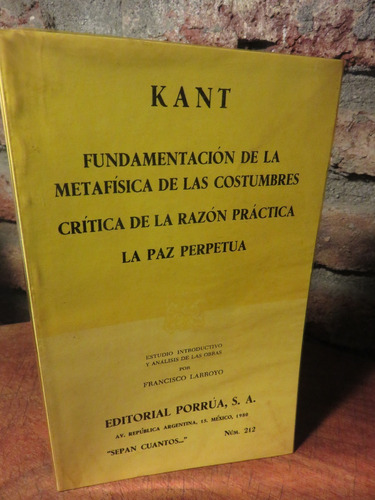 Kant Crítica Razón Práctica Paz Perpetua Metafísica Costumbr