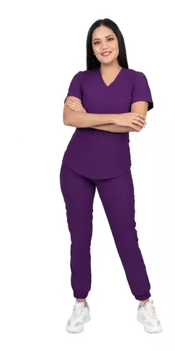 Pijama Quirurgica Jogger Antifluidos Mujer Morado