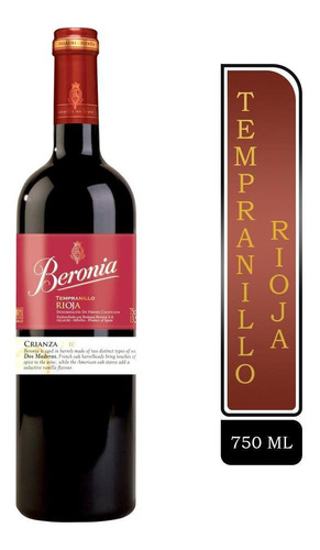 Vino Tinto Beronia Dos Madera Rioja Crianza, Wine 750 Ml