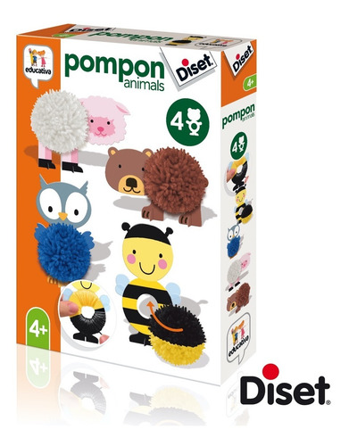Imagen 3 de 4 de Pompon Animales Juego De Manualidades Juguete Educativo