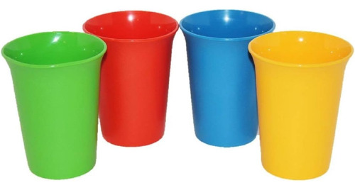 Juego 4 Vasos Campana Para Niños Azul Amarillo Verde Y Rojo