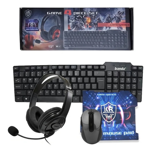 Combo Teclado Gamer K10 Set De 4 Piezas Mouse+balaca+pad