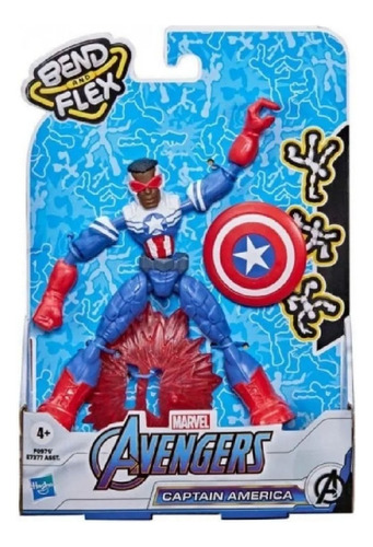 Muñeco Avengers Capitan America Falcon Bend And Flex Hasbro