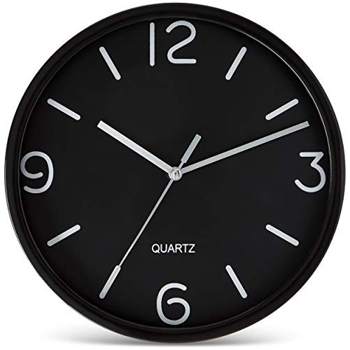 Productos Bernhard Reloj De Pared Negro De 8 Pulgadas De Cua