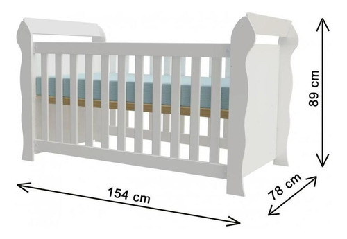 Imagem 5 de 6 de Quarto Bebê Berço Guarda Roupa Cômoda Fraldário Branco