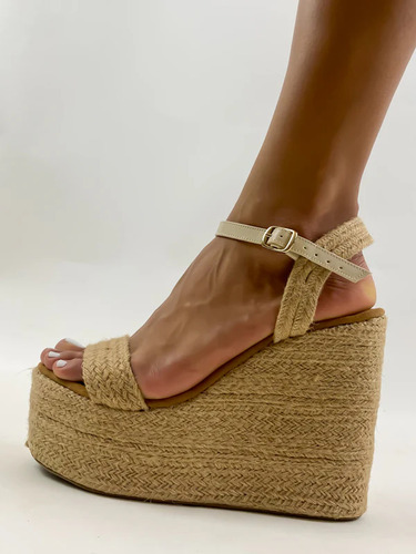 Cuñas De Yute Con Plataformas Sandalia Plataforma Con Yute