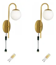Comprar Kit 2 Arandelas Abajur Dourado Parede Interna Interruptor