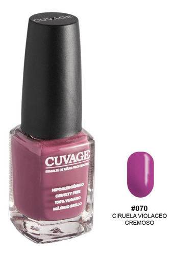 Imagen 1 de 3 de Esmaltes De Uñas Tradicional Sin Tacc Cuvage Pro Keratine Color #070 Ciruela violaceo cremoso