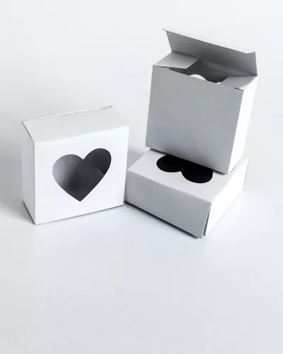 HAOMEEDUO 3 Pcs Caja de corazon Grande Cajas de Carton Blancas