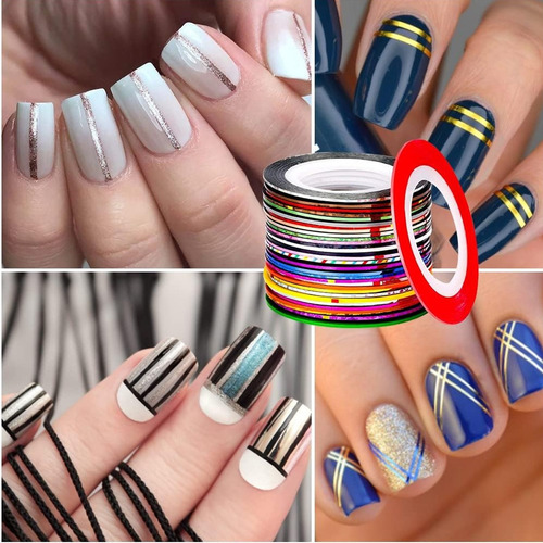 Pegatinas Para Uñas Decoracion Para Uñas 30 Colores 1mm