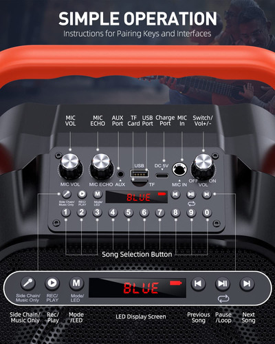 Karaoke Machine Moyleaf With 2 Wireless Microphones