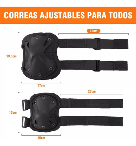 Rodilleras Coderas Tácticas 4 Piezas, Juego De Rodilleras