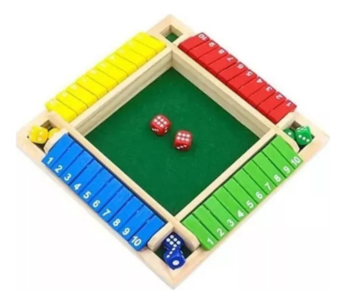 Juego De Mesa De Madera De Cuatro Caras Con 10 Números
