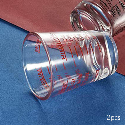 2 Vaso Medidor De Vidrio Transparente Con Líneas 2 Piezas