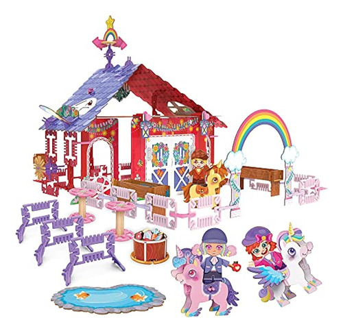 Pinxies Unicorn Barn | Juego De Granja De Animales Mágicos P