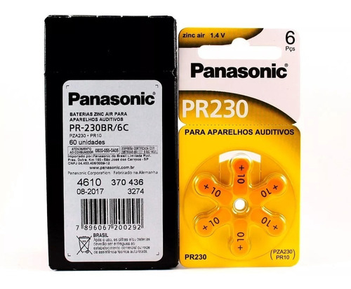 30 Pilhas Aparelho Auditivo Pr10 (pr230/ Pr536) Panasonic