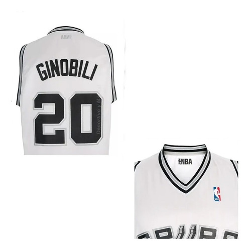 Imagen 3 de 6 de Camiseta Nba San Antonio Spurs Ginobili O De Rozan En3x