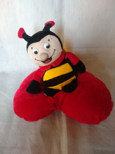 Peluche De Abeja Con Corazon Rojo, Buen Estado