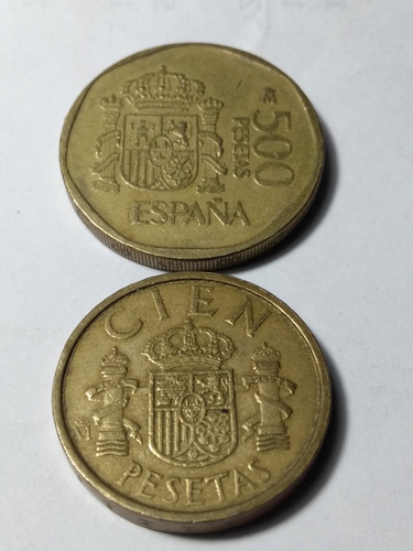 Monedas De España 100 Y 500 Pesetas 